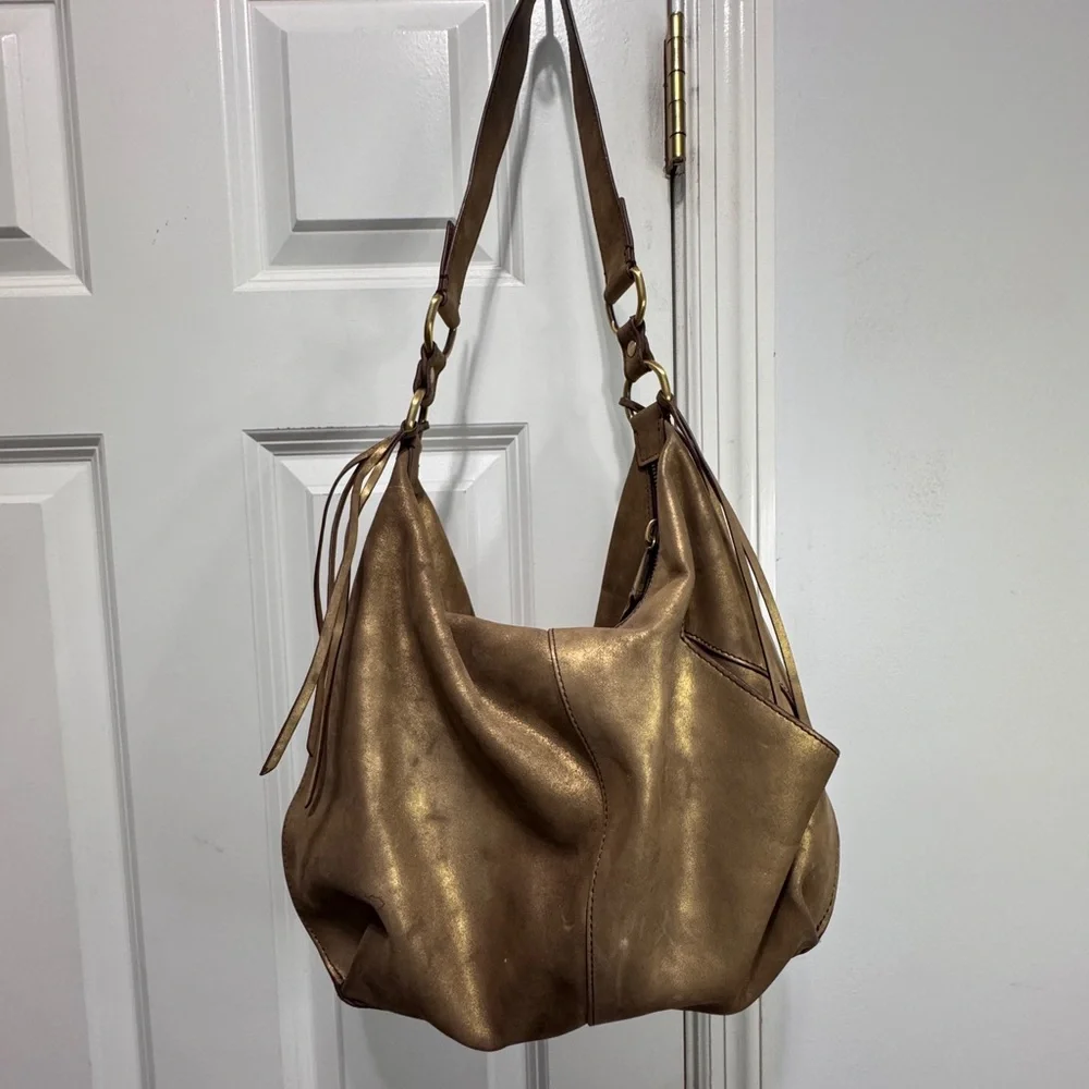 hobo gold shoulder bag